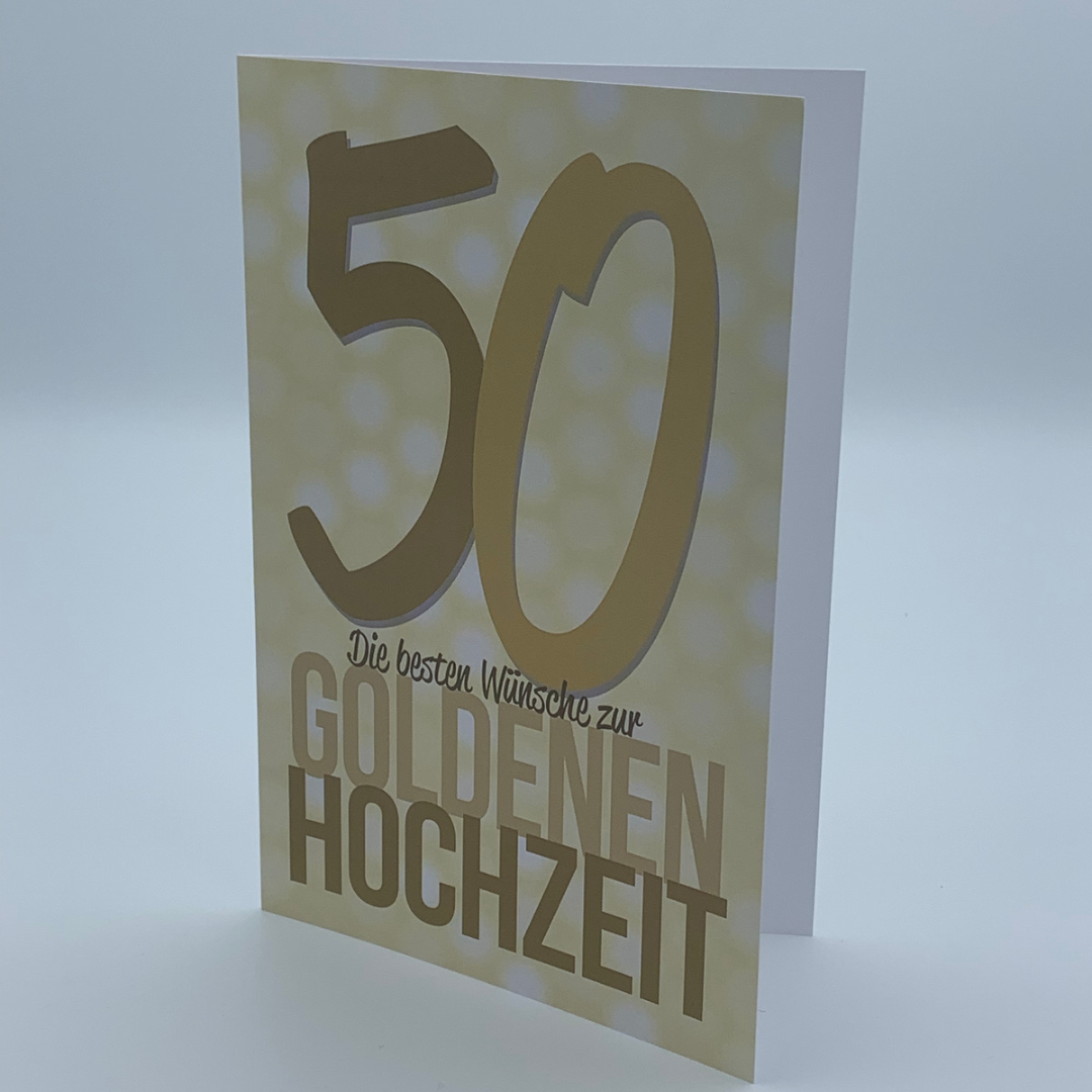 Goldkarte Hochzeit "golden 50 years" - (1g - 5g)