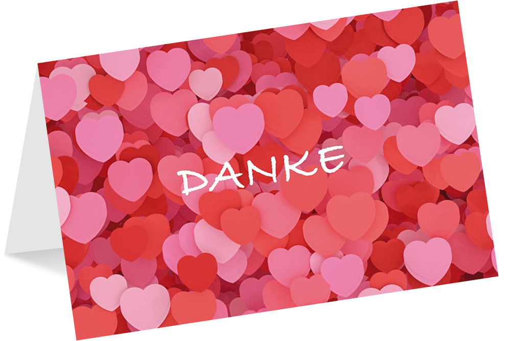 Goldkarte Danke "many hearts" - (1g - 5g)