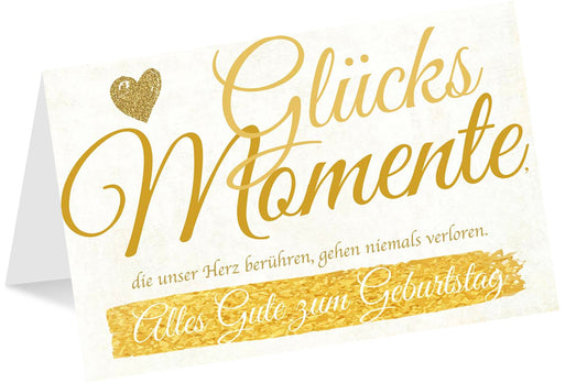 Goldkarte Geburtstag "Moments of happiness" - (1g - 5g)