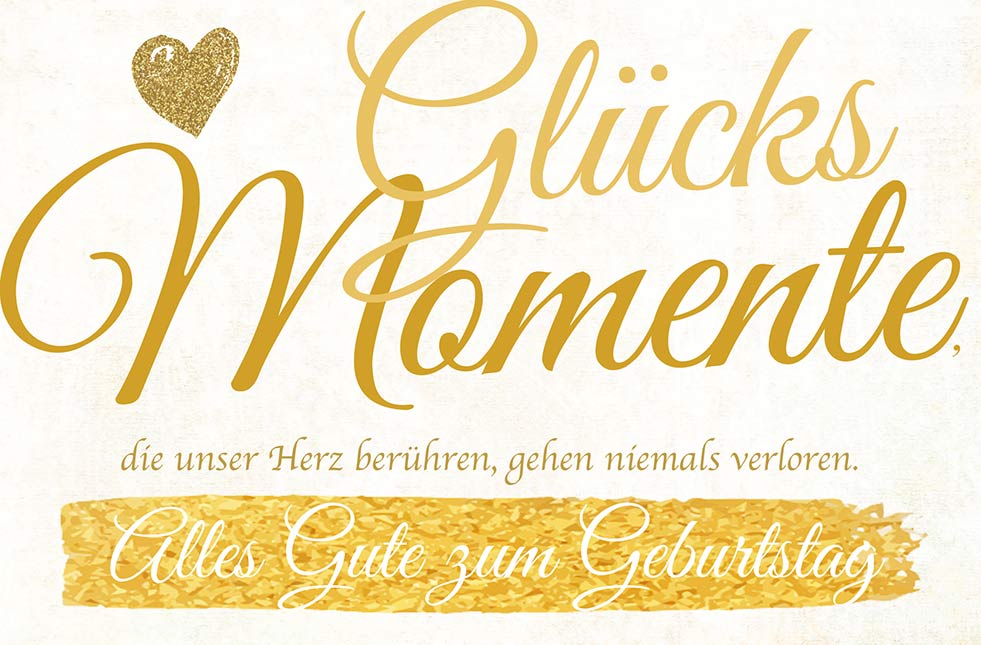 Goldkarte Geburtstag "Moments of happiness" - (1g - 5g)