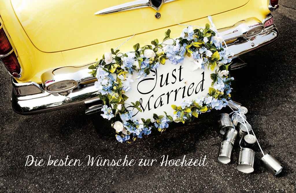 Goldkarte Hochzeit "just married" - (1g - 5g)