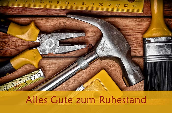 Goldkarte Ruhestand "Bye tools" - (1g - 5g)